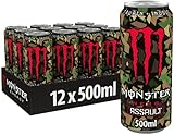 Monster Energy Assault - erfrischender Energy Drink mit 160 mg Koffein - in praktischen Einweg Dosen (12 x 500 ml)