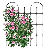 MQHUAYU Rankgitter Metall,Garten Spalier Rankgitter 120 x97cm，Rankhilfe für Kletterpflanzen,dekorative Gartenzaun Metallzaun Gartenspalier Rankspalier für Blumen Gemüse, Gartendeko Schwarz