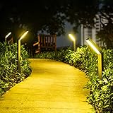 AGOTD Solarleuchte für Außen Garten, 4 Stück Solarlampen mit 3 Lichtmodi Wegeleuchten, IP55 Wasserdicht Solar Gartenleuchte für Garten, Deck, Rasen, Hof, Weg, Einfahrt