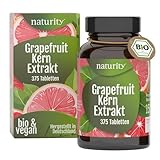 Bio Grapefruitkernextrakt, 375 Tabletten, 400 mg, 125 Tage Reichweite, zertifizierte Bio-Qualität, vegan, in Deutschland hergestellt, hochdosiert, ohne Zusätze, rein pflanzlich I naturity