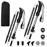 Wanderstöcke Carbon Faltbar 7075 Aluminium Ultraleicht Teleskop Verstellbar 105-125CM Nordic Walking Stöcke Gehstock Klappbar Herren Damen mit All Terrain Zubehör