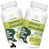 Liposomales Sulforaphan Hochdosiert, 450mg Tagesdosis, Brokkoli Kapseln aus Brokkolisprossen Extrakt, Reich an Aktivem Myrosinase & Sulforaphan, 5X Advanced Formula, Vegan (120 Kapseln)