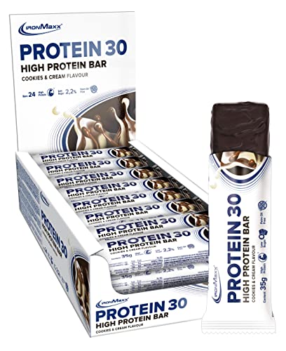IronMaxx Protein 30 Proteinriegel, Geschmack Cookies and Cream, 24x 35 g (24er Pack)