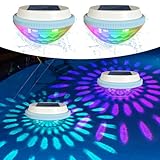 AVCXEC Solar Schwimmende Poolbeleuchtung, 2PCS Pool Lichter Schwimmend mit RGB Farbwechsel, Wasserdichte Solar Pool Lichter, Teichbeleuchtung für Dekoration von Schwimmbädern, Hofstraßen