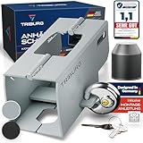 TRIBURG Anhängerschloss inkl. Rundschloss | Achtung: für Kupplungen bis max. 8,5cm Höhe x 9,4cm Breite | Sicherung für an/abgekuppelte Anhänger - Deichselschloss Rostfrei [Versicherungskonform]
