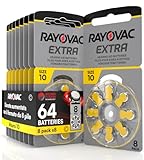 64 Hörgerätebatterien Rayovac Extra Size 10-8 Blister mit 8 Batterien