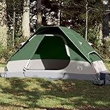 Kuppel-Familienzelt mit Wasserdichtem 185T Polyester, Abnehmbarem Überzelt, Für 6 Personen, Tunnelzelt, Camping Zelt, Gartenzelt, Grün, 335 x 273 x 183 cm
