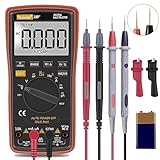 Digital Multimeter mit Automatischer Bereichswahl - hintergrundbeleuchtetem Zähler Multitestgerät Spannungsprüfer Automatisch Umschaltendes Elektronisches Messgerät (18B)