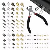 100 Stück Reißverschluss Reparaturset,Reißverschluss Stopper,Reißverschluss Endstück,Reißverschluss Ersatzteile mit Oberschneidezange,für Bekleidung,Koffer,Taschen,Jacke,Jeans