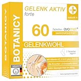 BOTANICY Gelenk Aktiv Forte - 60 Gelenkkapseln - Ovomet® Eierschalenmembran Pulver, Grünlippmuschel Pulver, Vitamine C, D, K plus Zink & L-Prolin - Gelenke, Knochen, Bänder & Sehnen - Laborgeprüft