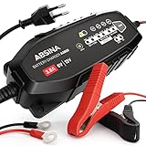 ABSINA 3,8 A Batterieladegerät KFZ für 6V & 12V Blei Batterie bis 120Ah & 12,8V Lithium - Ladegerät Autobatterie - AGM Ladegerät 12V für Auto Motorrad Wohnwagen - Erhaltungsladegerät