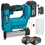 Yofidra Akku Nagelpistole - 2-in-1 Bürstenlos Elektronagler & Tacker, 80 Schuss/Min, mit 2x3000mAh Akkus, Ladegerät, 200 Nägel & Klammern, Einzel-/Dauerfeuer, für Möbel & Holzarbeiten