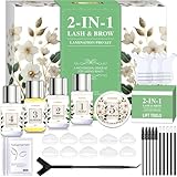 2-IN-1 Wimpernlifting Set & Augenbrauen Lifting Set – Professionelles Lash Lifting Set & Brow Lifting Set für vollere Brauen & langanhaltenden Schwung, DIY-Kit in Salonqualität mit einfacher Anleitung