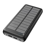 Solar Powerbank 27000mAh, Hiluckey Tragbare Solar Ladegerät 3A USB-C Power Bank mit 3 Ausgängen Schnellladung Externer Akku für Smartphones, Tablets und mehr