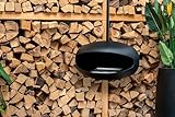 La Fuego Bioethanol Kamin Heaven – Hängender Design-Kamin für die Decke – Schwarzer ovaler Ethanol-Wandkamin mit Edelstahlbrenner – Ohne Rauchabzug – 55 cm – 3 kW