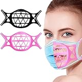 3D-Silikon-Maskenhalterung, Atembecher für Maskenstütze, coole Maskeneinsätze für Atmungsraum, Silikonmaskeneinsatz, Maskenhalter, Maskenseil ist fixiert, um ein Herunterfallen zu verhindern (Rosa +