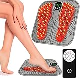 EMS Fußmassagegerät, Jkevow Fussmassagegerät Elektrisch 8 Modi und 19 Levels mit Fernbedienung, USB Tragbare Massagematte Fördern Die Durchblutung Reduzieren Muskelschmerzen