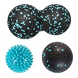 Kouclaa Balls Set-Spiky ball-Peanut Massage-Lacrosse Ball.Ideal for Self Myofascial Trigger Point Release, Deep Tissue Massage, Yoga - Designed to Relieve Stress and Relax Tight Muscles
