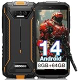 DOOGEE S41T Outdoor Handy Ohne Vertrag [2025], 6300 mAh, 8GB RAM+64GB/ 1TB Erweiterbar ROM, Android 14 Outdoor Smartphone 5,5 Zoll HD+ IP68/P69K, 13MP Kameras, 4G Dual SIM NFC/OTG/GPS