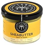 LASOYI Sheabutter Bio Wildsammlung 100% Traditionell Unraffiniert (180ml) Handarbeit Ghana Vegan Fair Gehandelte Naturkosmetik Plastikfrei Im Glastiegel