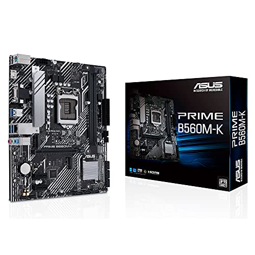 ASUS Prime B560M-K Gaming Mainboard Sockel Intel LGA 1200 (mATX, 2x M.2, Intel 1Gbit/s Ethernet, USB 3.2 Gen 1, PCIe 4.0, RGB-Header)