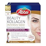 Abtei Beauty Kollagen Intensiv 5000 - für weniger sichtbare Falten - mit 5 g Kollagen-Peptiden, Hyaluronsäure, Zink und Vitamin C - zuckerfrei - 10 Trinkampullen