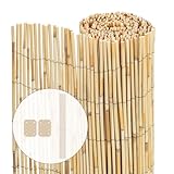 VOUNOT Schilfrohrmatte 90x300 cm, Schilfmatten Sichtschutz, Windschutz & Sonnenschutz, Schilfmatte für Garten, Balkon, Terrasse, Balkonsichtschutz, Gartensichtschutz