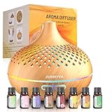 ZOVHYYA Aroma Diffuser 500 ml Diffuser Luftbefeuchter Aromatherapie-Diffuser 14 LEDs mit Fernbedienung 3 Timer und automatische Abschaltung für Wohnzimmer, Schlafzimmer, Yoga, als