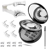 Magnetische Wimpern Magnetische Wimpern Testsieger mit Zange Magnet Wimpern Natürlicher Look Künstliche Wimpern Magnetisch Magnetwimpern ohne Eyeliner Wiederverwendbare Magnetic Lashes Wimpern Kit