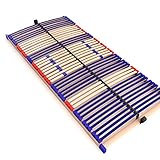 stabiler Lattenrost 100% BUCHE Lattenrahmen - nicht verstellbar, starr - SCHULTERFRÄSUNG, 7 Zonen, 42 Federleisten, Härte-Regulierung, Mittelgurt - FIX SLEEP BEST 42® unmontiert (100x200cm)