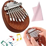 Kalimba Instrument,8 Tasten Daumenklavier Holz,Kalimba Daumenklavier mit Trageband,für Kinder, Erwachsene,Anfänger und Musikliebhaber