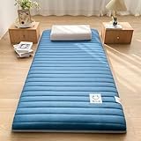 HACSYP Futon-Matratze, japanische Bodenmatratze, Faltbare Isomatte, atmungsaktiv, Bodenliege, Gästebett, Tatami-Matte, Schlafunterlage for Jungen und Mädchen(A-Blue,90X200cm)