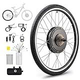 Viribus 26 Zoll E-Bike Umbausatz Pedelec Umbausatz Elektrofahrrad Hinterrad Umbausatz Kit Elektrofahrrad Conversion Kit Electric Bicycle Umbausatz (26' 36V/500W-Hinterrad mit LCD)