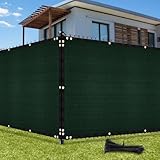 UIRWAY Sichtschutz Zaun 15m x 10m, Zaunblende Schattiernetz mit ösen 170 g/m² Blockade UV Schutz Windschutz HDPE Gewebe Netz mit Kabelbinder für Gartenzaun Gewächshaus (Grün)