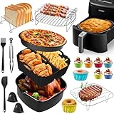 Heißluftfritteuse Zubehör für COSORI 5,5 L - 6,4 L und Ninja AF180EU 6,2 L, 20 Stück Airfryer Zubehör Silikonform Set Kompatibel mit Philips NA230 6,2 L und Russell Hobbs 8 L Heißluftfritteuse