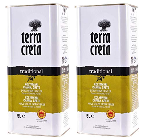 Terra Creta Olivenöl 2x 5,0l Kanister P.D.O. Kolymvari | Extra natives Olivenöl von Kreta | + 1 x 20ml Olivenöl'ElaioGi' aus Griechenland