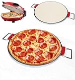 Steinborg Pizzastein kompatibel mit Steinborg SB-3140 Pizzaofen - Pizzastein für Backofen Gasgrill Grill - Cordierit glasiert