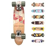 meteor Holz Skateboard Kinder Mini Cruiser Kickboard - hohe Qualität Old School Holz Deck Retro Skateboard
