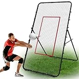 LIANTRAL Volleyball Rebounder Netz, 2,2 x 1,2 m, Volleyball-Trainingsgerät mit Schlagzone für Lacrosse Baseball Sportübungen, verstellbares Volleyballnetz für Hinterhof, drinnen und draußen, Schwarz