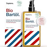 Sapiens Barbershop Bartöl Herren - BIO Bartpflege Öl Cosmos Organic Zertifiziert mit Rizinusöl - Bartöl Wachstum Spendet Feuchtigkeit Bart Conditioner - Beard Oil for men - 50 ml