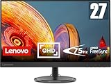 Lenovo C27q-35 | 27' WQHD Monitor | 2560x1440 | 75Hz | 250 nits | 4ms Reaktionszeit | HDMI | DisplayPort | AMD FreeSync | schwarz