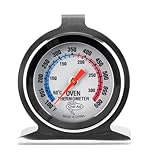 Chef Aid Edelstahl Backofen-Thermometer – Kompatibel mit Umluft-, Gas-, Elektro-, Pizzaöfen, Heißluftfritteusen und Herden – Leicht ablesbares Display – Ofenthermometer für präzises Kochen und Backen