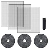 SHBAOCH 3pcs Fliegengitter Fenster, Zuschneidbar auf Fenstergrößen bis 130x150cm