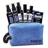 Blackbeard for Men Kit, 3er-Pack Bartfärbe-Alternative, 3 Seasoaps, 3 Seasprays und 1 Rasierset-Tasche (Braun Schwarz, 3 x Pinsel, 3 x Seasoap, 3 x Seaspray)