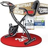 Fitness Fahrrad + Sportstech Live App mit Live- & On Demand-Kursen für Full Body Workout-Erlebnis | Ergometer klappbar für zuhause | + Komfortsitz, Handpulssensoren & Fitness Power Ropes | X150 Bike