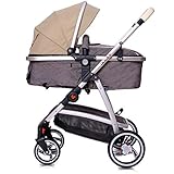 Lalalux Babyboomer leichter Kombikinderwagen Komplettset, Multifunktions-Kinderwagen, klappbar, sportlich, universell, doppelte Federung, inkl. Tasche, Regenschutz u.v.m. Für Kinder bis 36 Monate