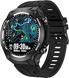 Smartwatch Herren Damen GPS Laufuhr Herren Militär Uhr mit Kompass Barometer Höhenmesser Fitnessuhr Telefonfunktion Schlaftracker Fitness Tracker Schrittzähler Uhr Outdoor Sportuhr Pulsuhr Blutdruck