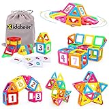 KIDCHEER Magnetische Bausteine, Magnete Kinder mit Zahlenblöcken und Sack, Magnetbausteine Lernspielzeug für ab 2 3 4 Jahre, 36 Stück, Mehrfarbig