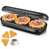 FOHERE King Size Waffeleisen, 15 Herzwaffeln in 2 Minuten