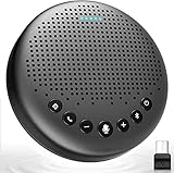 eMeet Bluetooth Konferenzlautsprecher - Luna USB Freisprecheinrichtung für 5-10 Personen, Speakerphone 360° Spracherkennung, mit USB Dongle, für Zoom, VoIP-Kommunikation PC, Skype for Business usw.